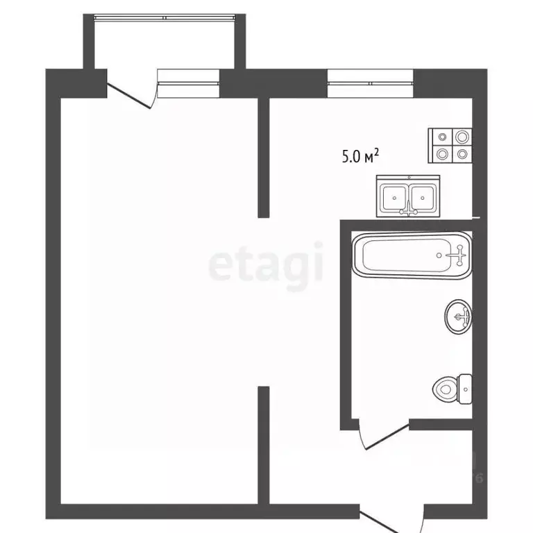 1-к кв. Татарстан, Альметьевск ул. Ризы Фахретдина, 39 (32.0 м) - Фото 2