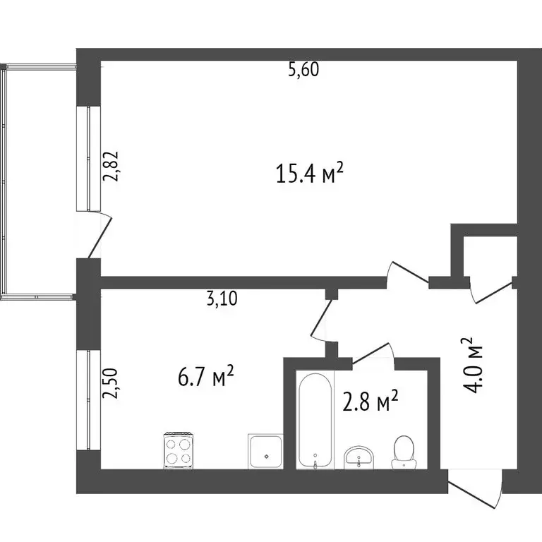 1-комнатная квартира: Петрозаводск, Комсомольский проспект, 7 (28.9 м) - Фото 1
