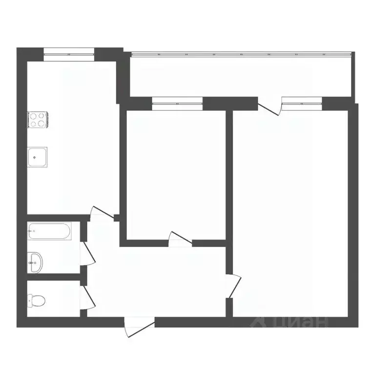 2-к кв. Тюменская область, Тюмень ул. Салтыкова-Щедрина, 59 (49.8 м) - Фото 1