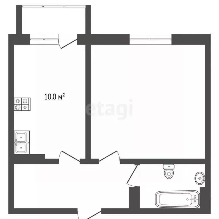 1-к кв. Ямало-Ненецкий АО, Новый Уренгой Восточный мкр, 5/8 (37.7 м) - Фото 2