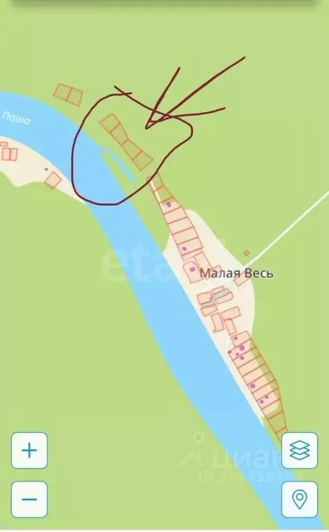 Участок в Ленинградская область, Волховский район, Пашское с/пос, д. ... - Фото 1