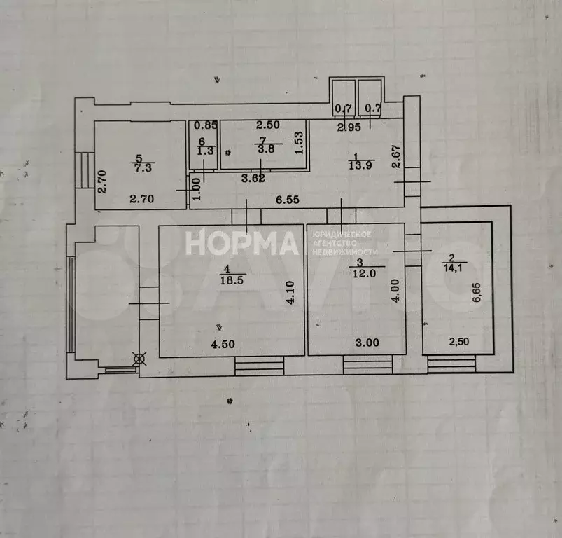 3-к. квартира, 74,9 м, 2/2 эт. - Фото 0