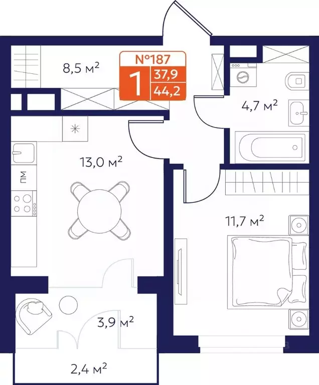 1-к кв. Владимирская область, Владимир Сновицы-Веризино мкр,  (40.57 ... - Фото 1