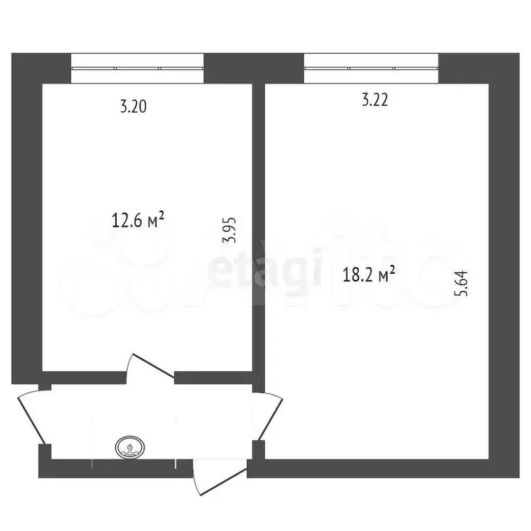 1-к. квартира, 32 м, 4/5 эт. - Фото 1