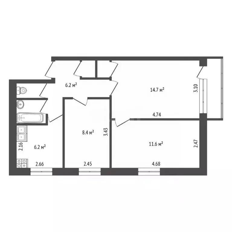3-к кв. Владимирская область, Ковров ул. Куйбышева, 15 (52.1 м) - Фото 2