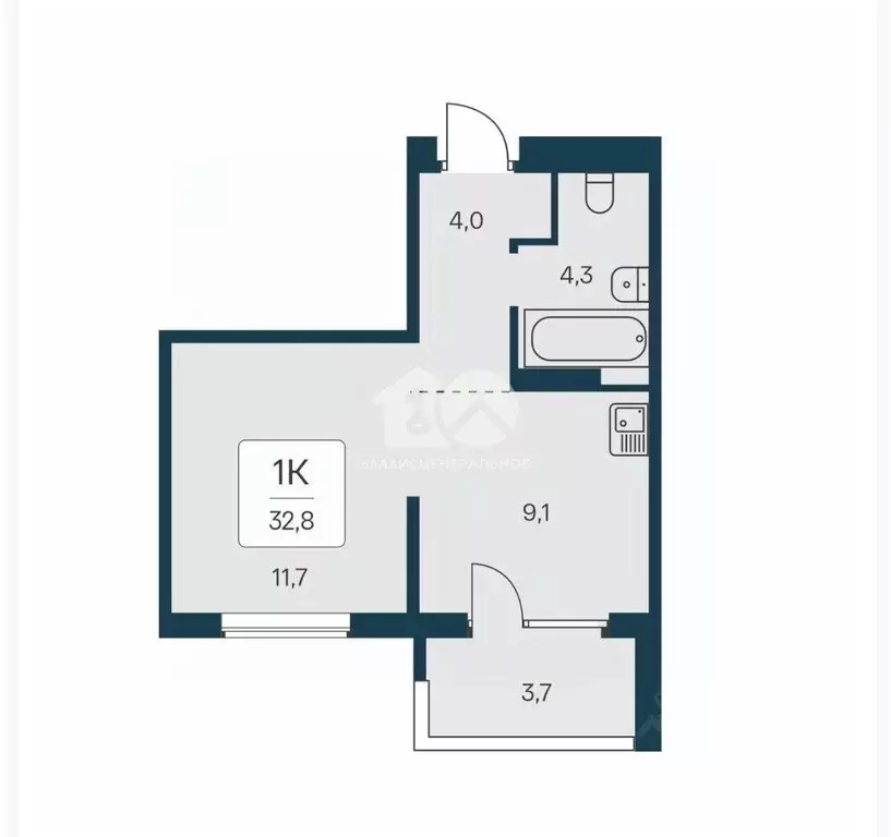 Студия Новосибирская область, Новосибирск Игарская ул., 5 (32.0 м) - Фото 1