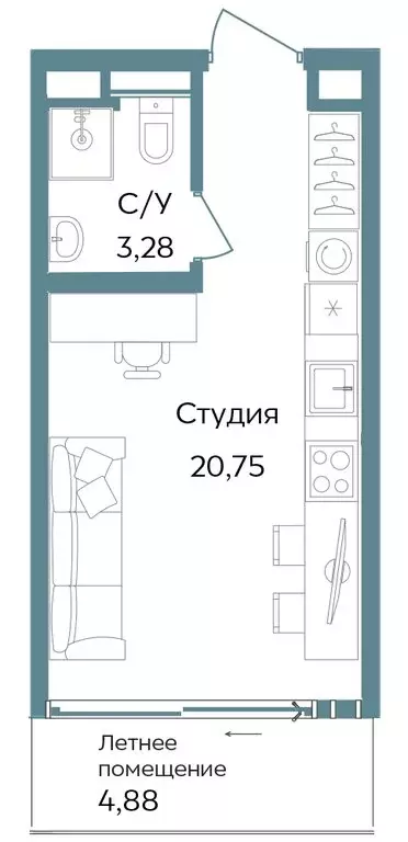 Квартира-студия: Республика Крым, Саки, курортный кластер Темпо (28.91 ... - Фото 0