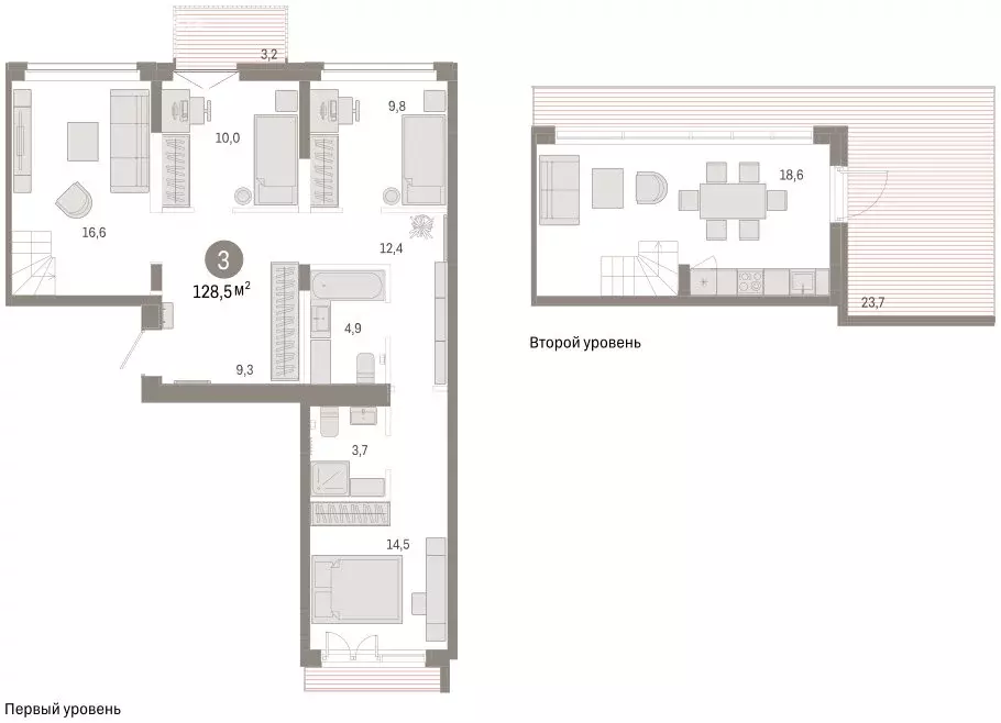 3-комнатная квартира: Тюмень, улица Республики, 205к2 (131.5 м) - Фото 2