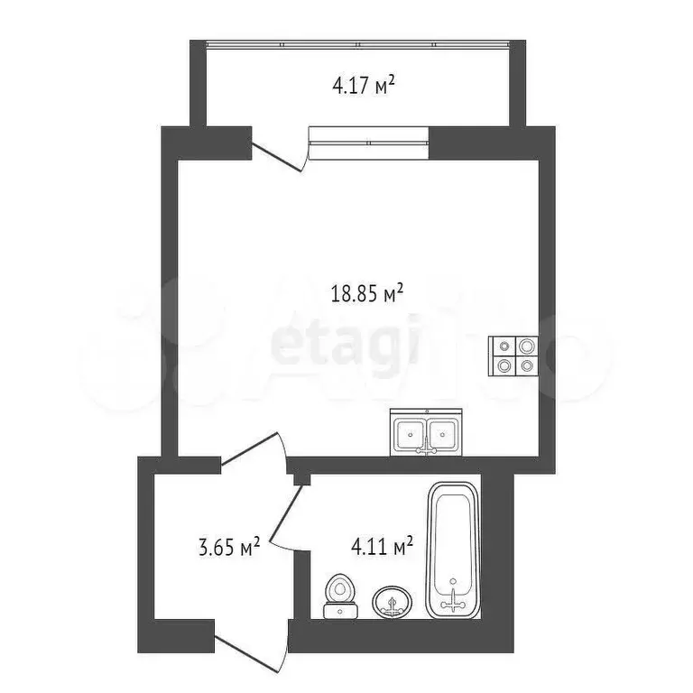 Квартира-студия, 27 м, 11/18 эт. - Фото 0