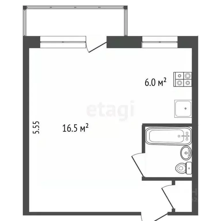 1-к кв. Калужская область, Калуга Карачевская ул., 17 (29.9 м) - Фото 2