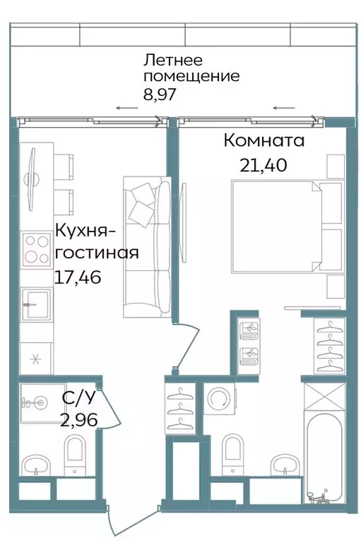 2-комнатная квартира: Республика Крым, Саки, курортный кластер Темпо ... - Фото 0