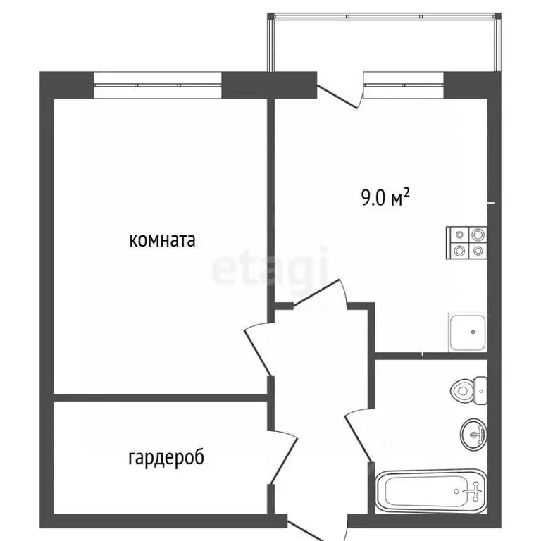 1-к кв. Московская область, Подольск городской округ, д. Борисовка ул. ... - Фото 2