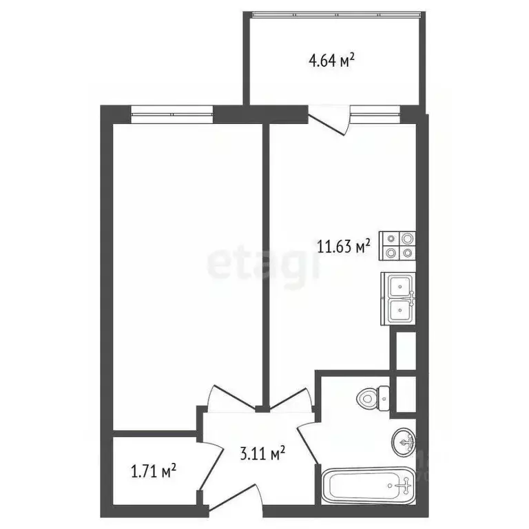 1-к кв. Санкт-Петербург Ириновский просп., 34 (33.0 м) - Фото 2