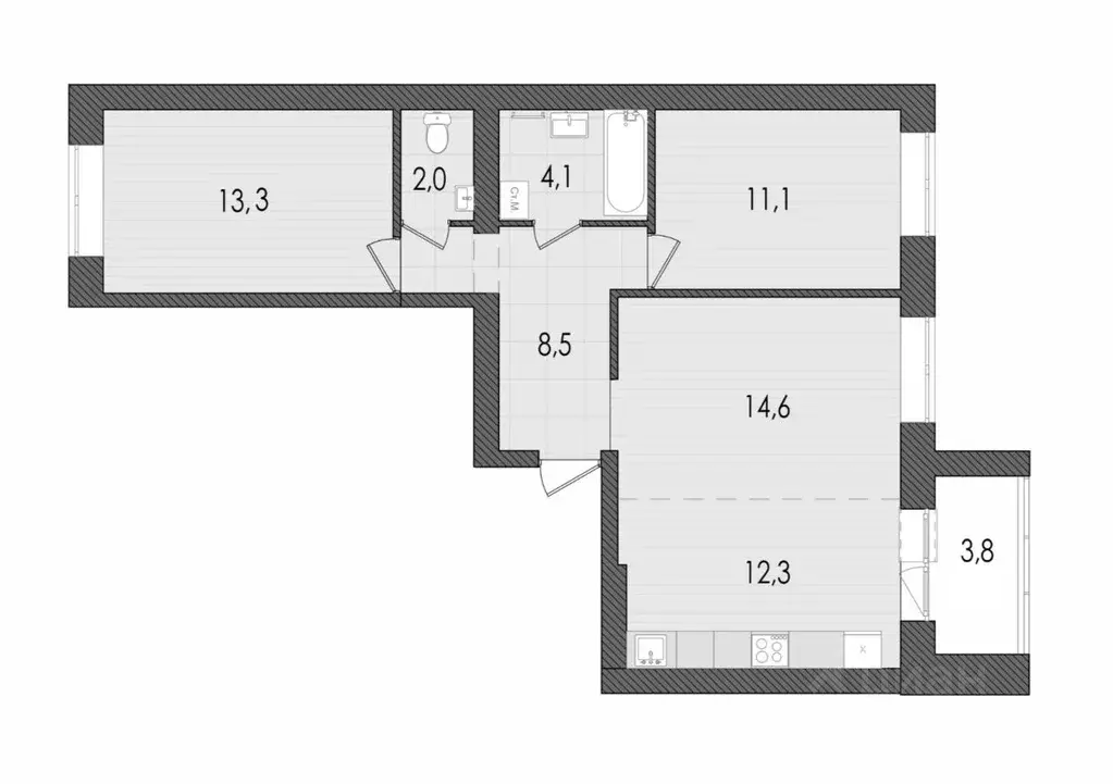 3-к кв. Кировская область, Киров ул. Капитана Дорофеева, 22 (69.7 м) - Фото 1