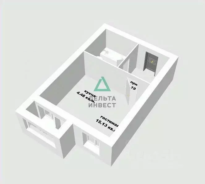 Студия Башкортостан, Уфа Айская ул., 39 (29.7 м) - Фото 2