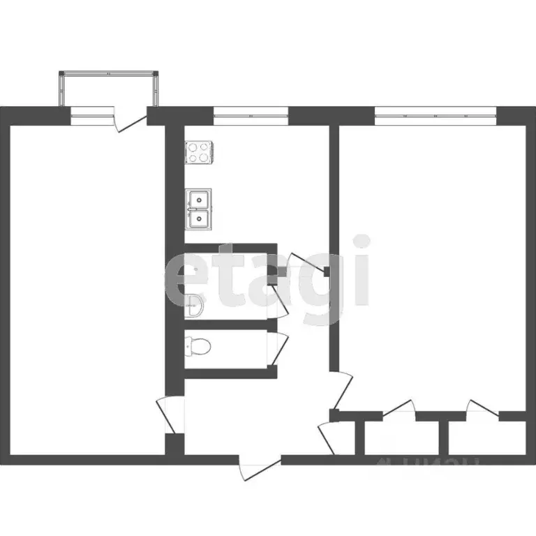 2-к кв. Тюменская область, Тюмень ул. Елизарова, 76 (44.7 м) - Фото 1