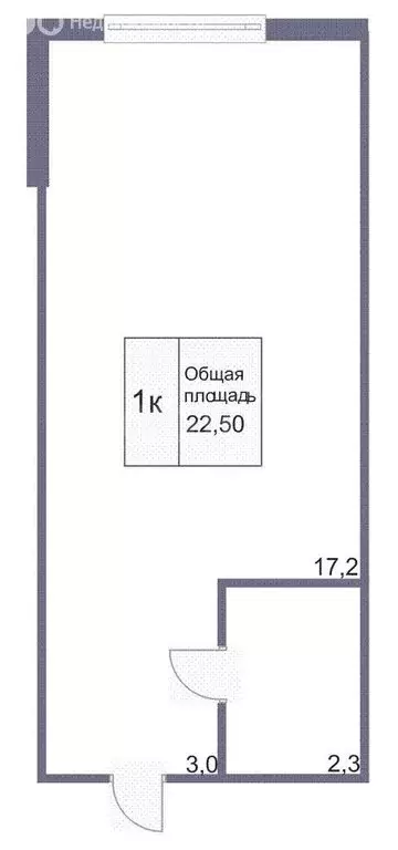 Квартира-студия: Кемерово, улица Федоровского, 26 (22.1 м) - Фото 1