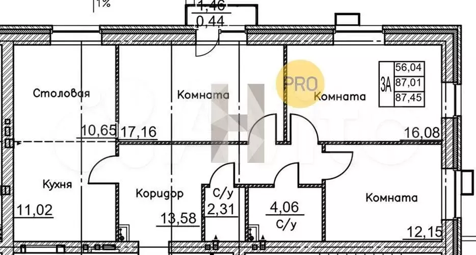 3-к. квартира, 87,5м, 3/10эт. - Фото 1