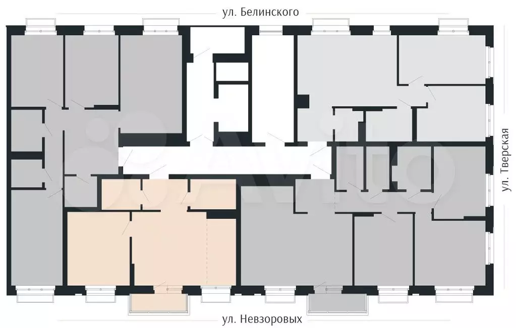 1-к. квартира, 52,8 м, 2/9 эт. - Фото 1