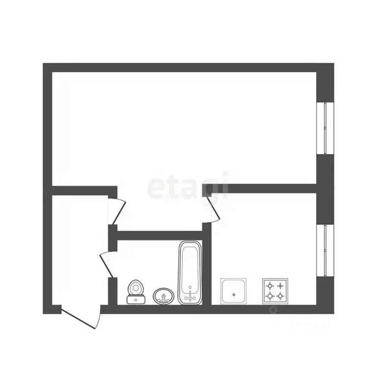 1-к кв. Тюменская область, Тюмень ул. Энергетиков, 6 (30.0 м) - Фото 2