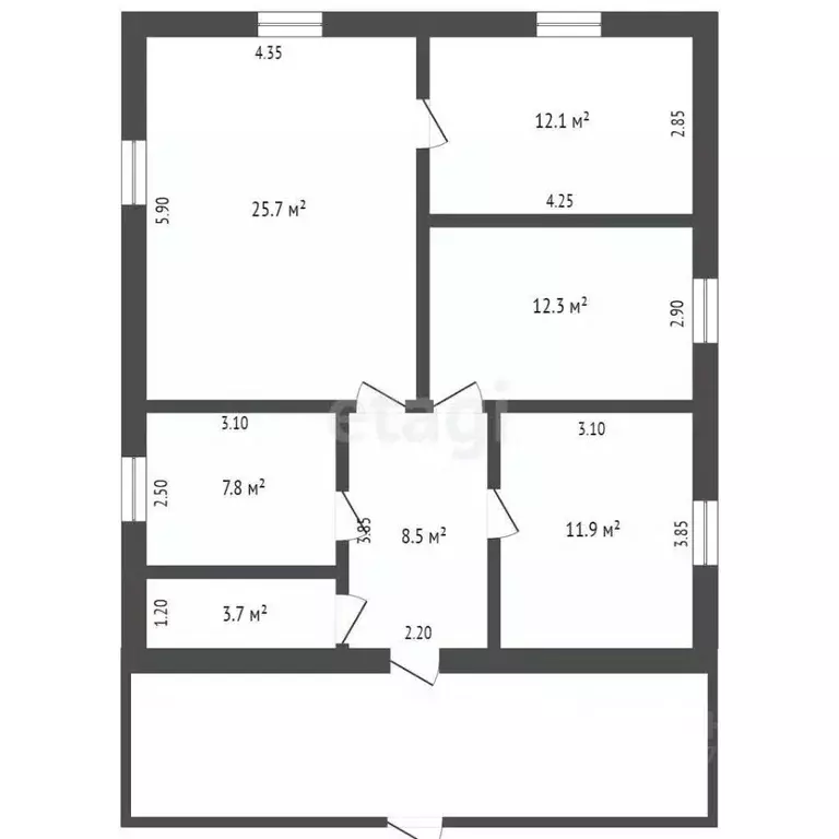 Дом в Тюменская область, с. Казанское ул. Мира, 21 (85 м) - Фото 1