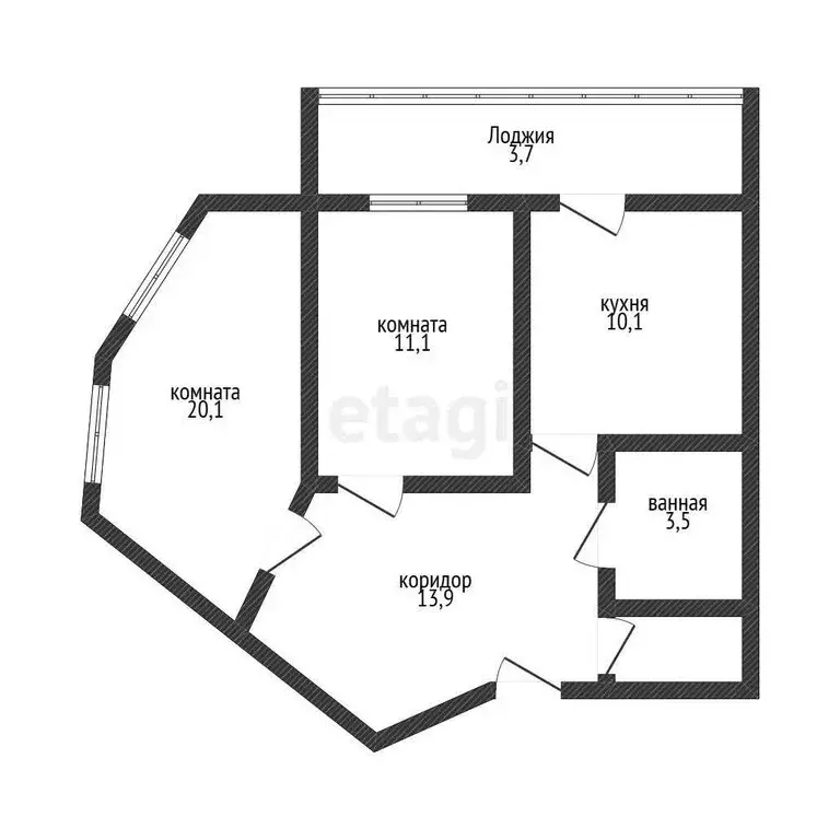 2-комнатная квартира: село Таврово, Комсомольская улица, 26Б (61.2 м) - Фото 0