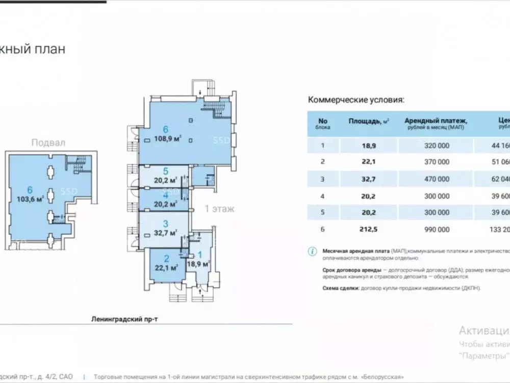 Торговая площадь в Москва Ленинградский просп., 33К3 (17 м) - Фото 2