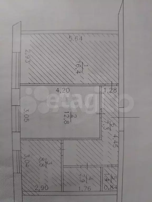 2-к. квартира, 49,6 м, 5/5 эт. - Фото 0