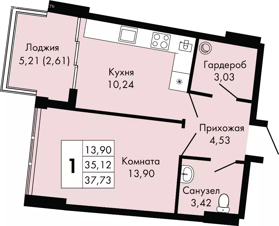 1-комнатная квартира: посёлок городского типа Массандра, улица 16 ... - Фото 0
