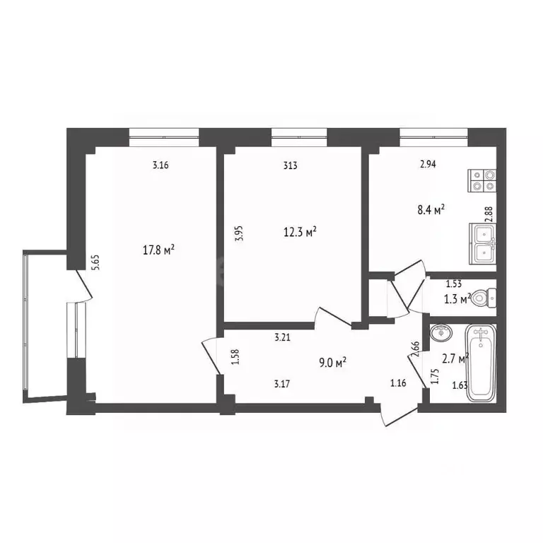 2-к кв. Кемеровская область, Юрга просп. Победы, 47 (51.9 м) - Фото 1