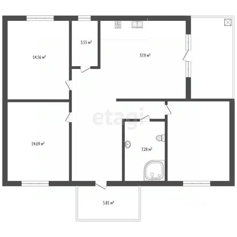 Дом в Тюменская область, Тюменский муниципальный округ, с. Борки ул. ... - Фото 1