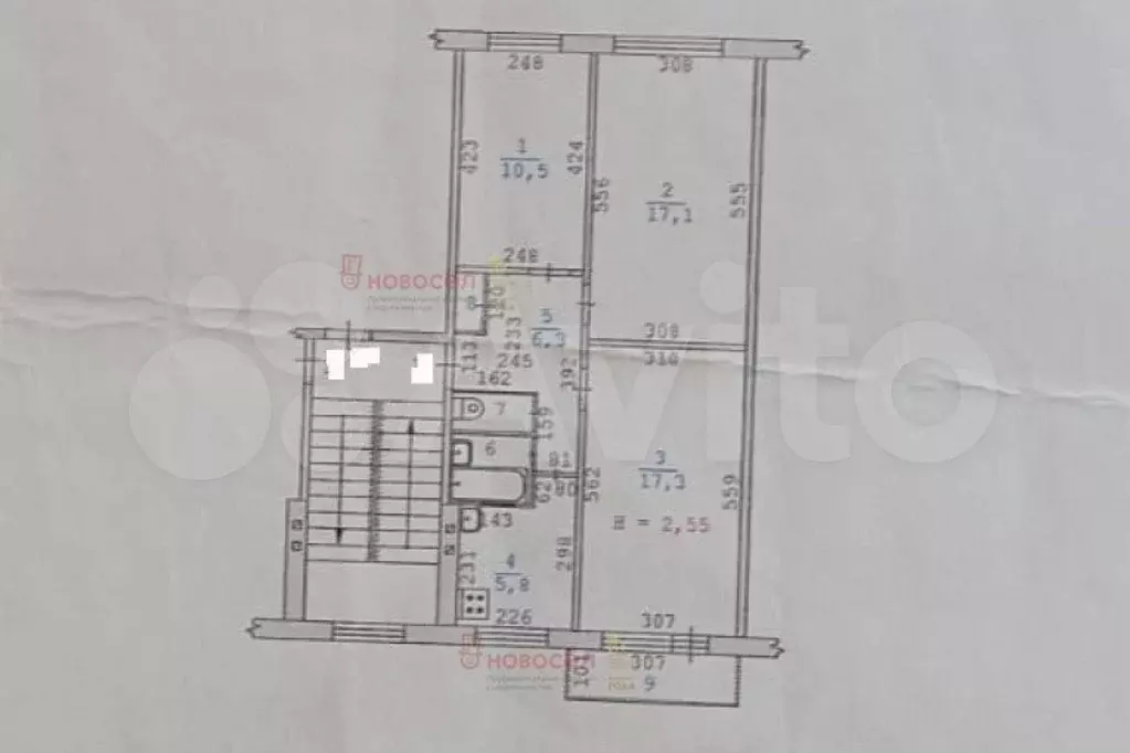 3-к. квартира, 61 м, 4/5 эт. - Фото 0