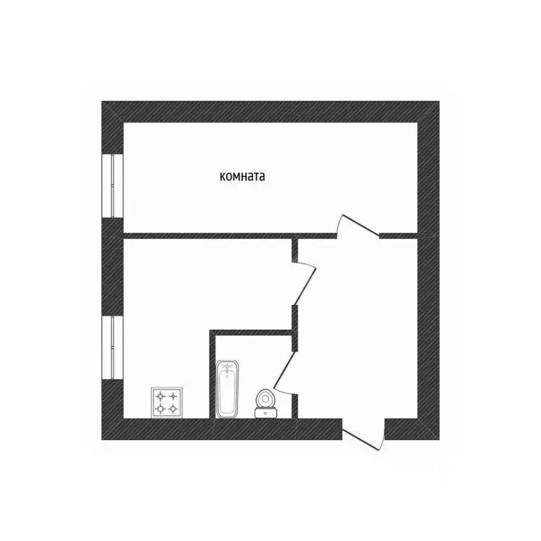 1-к кв. Ленинградская область, Волхов ул. Дзержинского, 14 (30.3 м) - Фото 2
