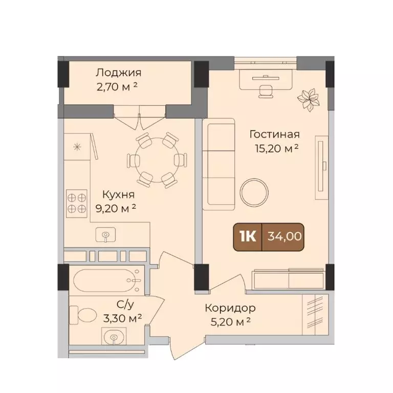 1-комнатная квартира: Краснодар, Прикубанский внутригородской округ, ... - Фото 0