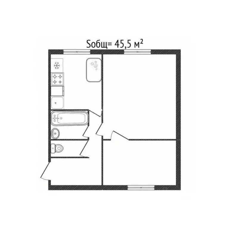 2-к кв. Брянская область, Брянск ул. Крахмалева, 3 (45.5 м) - Фото 1