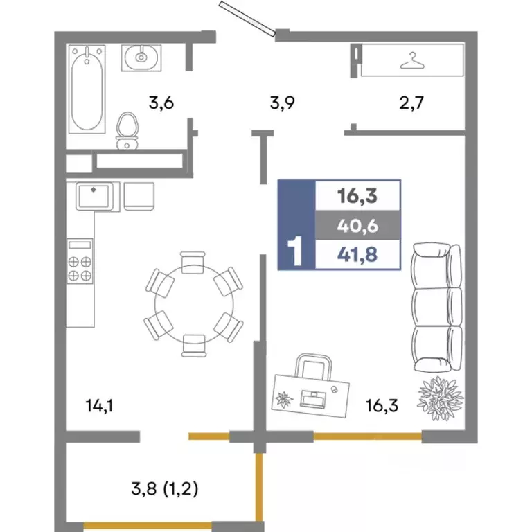 1-к кв. Крым, Симферопольский район, Мирновское с/пос, с. Белоглинка ... - Фото 1