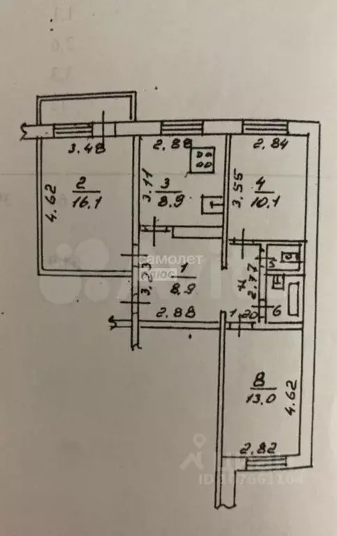 3-к кв. Липецкая область, Липецк ул. Теперика, 7 (63.8 м) - Фото 1