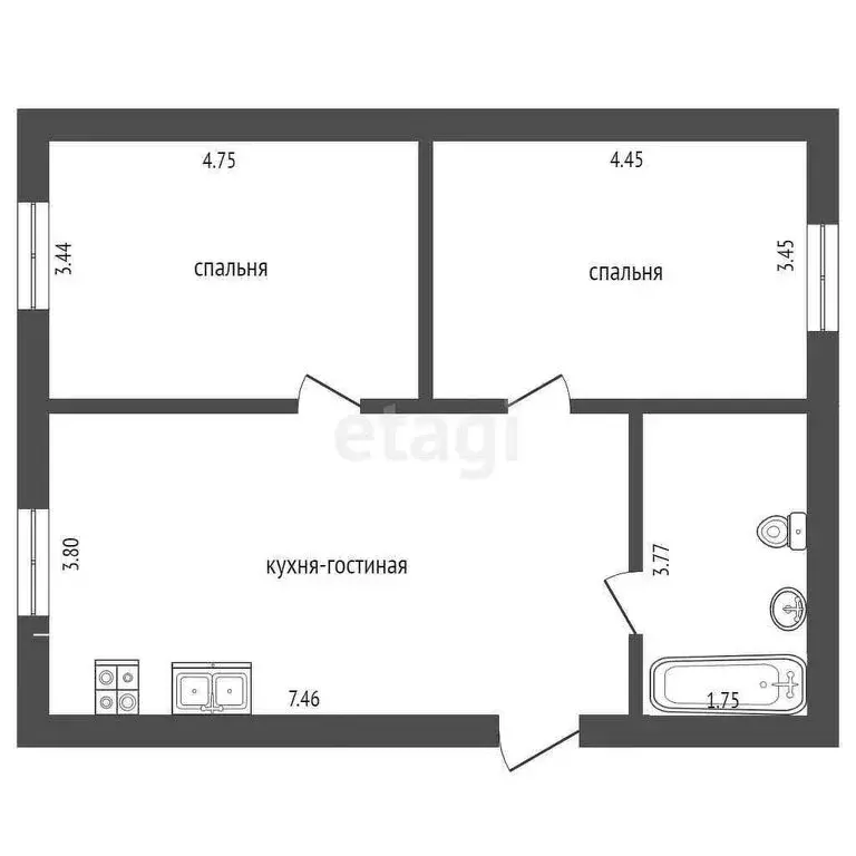Дом в Ялуторовск, улица Егорова (78.3 м) - Фото 2
