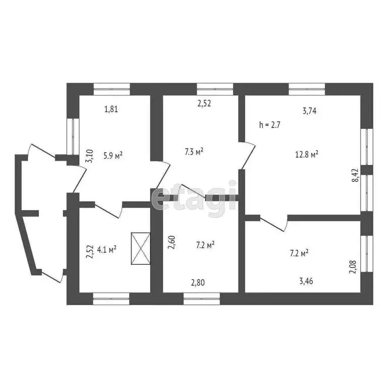 Дом в Кемерово, улица Крылова (44.5 м) - Фото 1