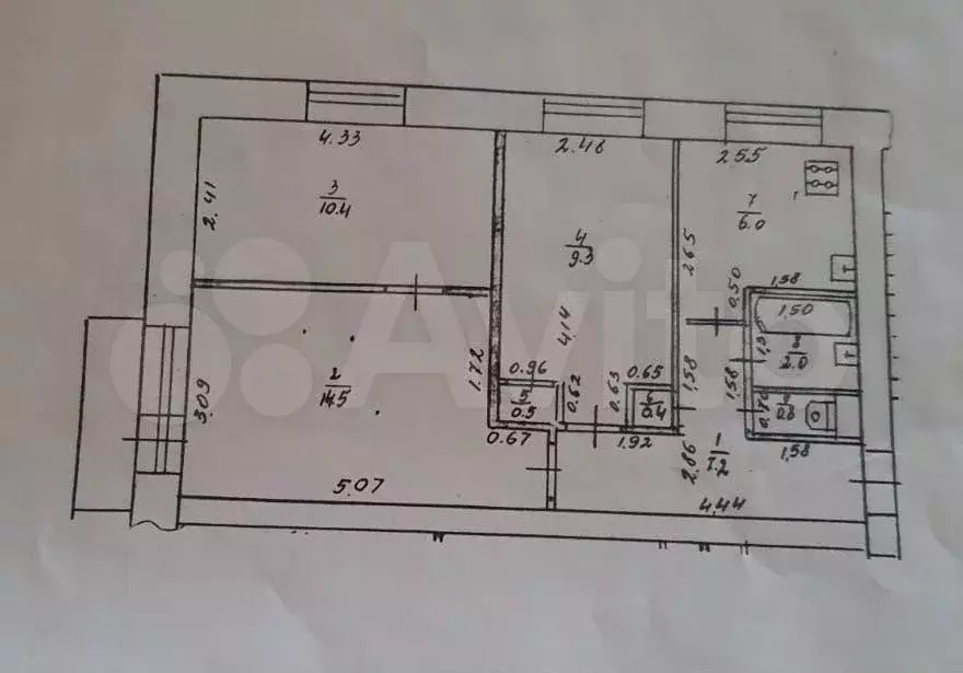 3-к. квартира, 52 м, 3/5 эт. - Фото 0