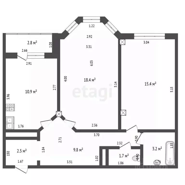 2-к кв. Ханты-Мансийский АО, Ханты-Мансийск Комсомольская ул., 31 ... - Фото 2