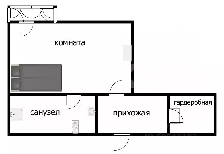 Студия Краснодарский край, Анапа ул. Кати Соловьяновой, 119 (25.0 м) - Фото 2