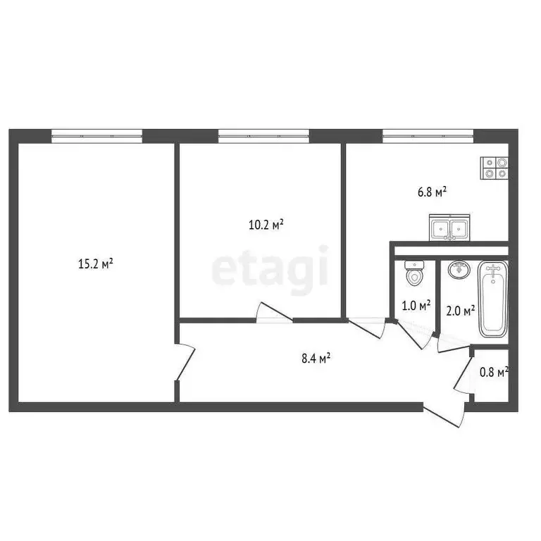 2-комнатная квартира: Санкт-Петербург, Купчинская улица, 24 (44.4 м) - Фото 0