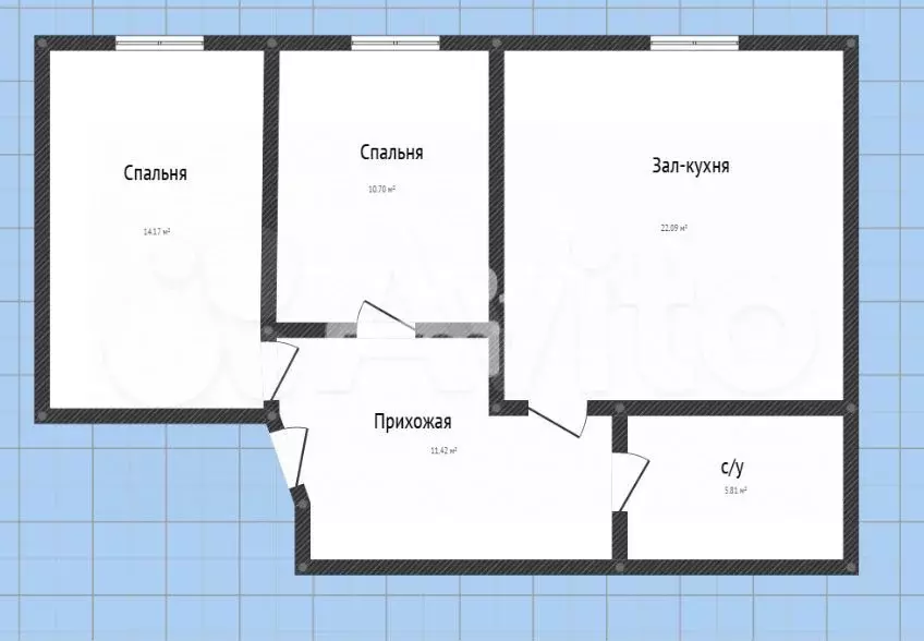 2-к. квартира, 65 м, 4/6 эт. - Фото 0
