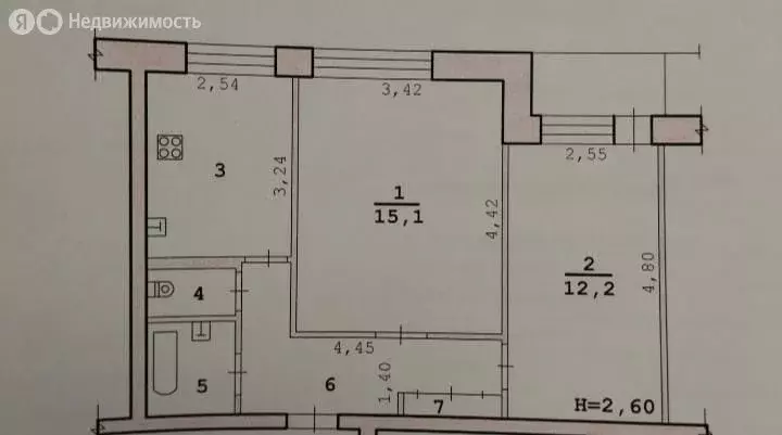 2-комнатная квартира: Волгоград, посёлок Ангарский, улица ... - Фото 2