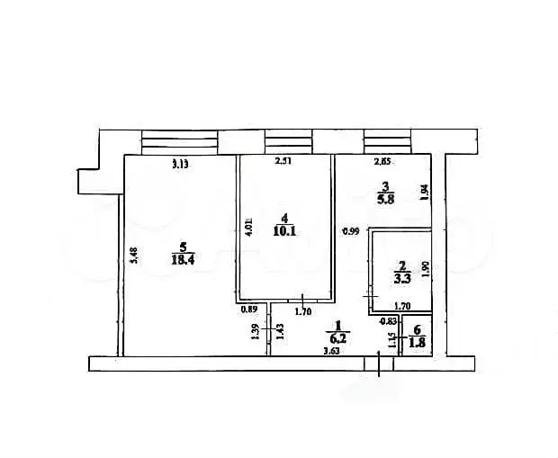 2-к. квартира, 45,6 м, 1/9 эт. - Фото 0