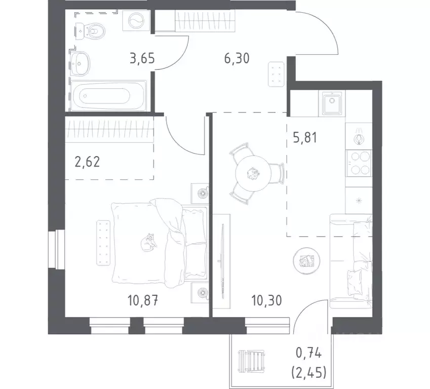 1-к кв. Башкортостан, Уфа ул. Рашита Манурова (40.29 м) - Фото 0
