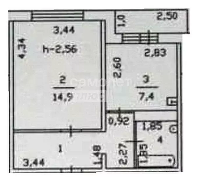 1-к кв. Иркутская область, Иркутск ул. Баумана, 225/2 (35.4 м) - Фото 2