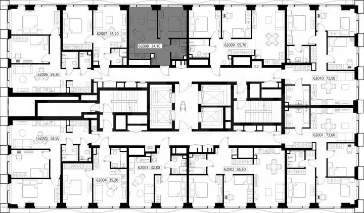 1-к. квартира, 34,1 м, 20/48 эт. - Фото 1