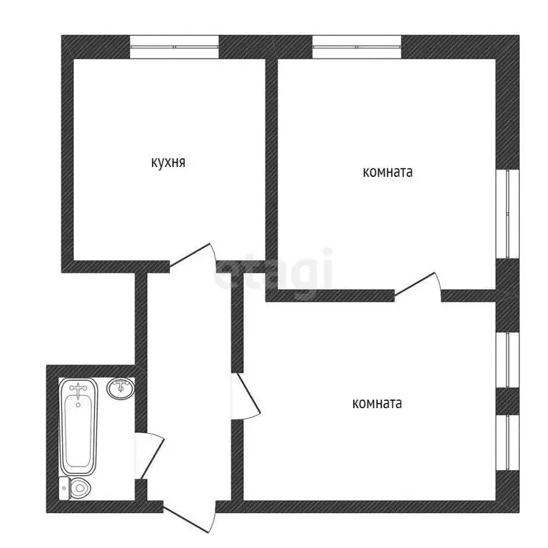 2-комнатная квартира: Нижний Новгород, улица Челюскинцев, 2 (48 м) - Фото 0